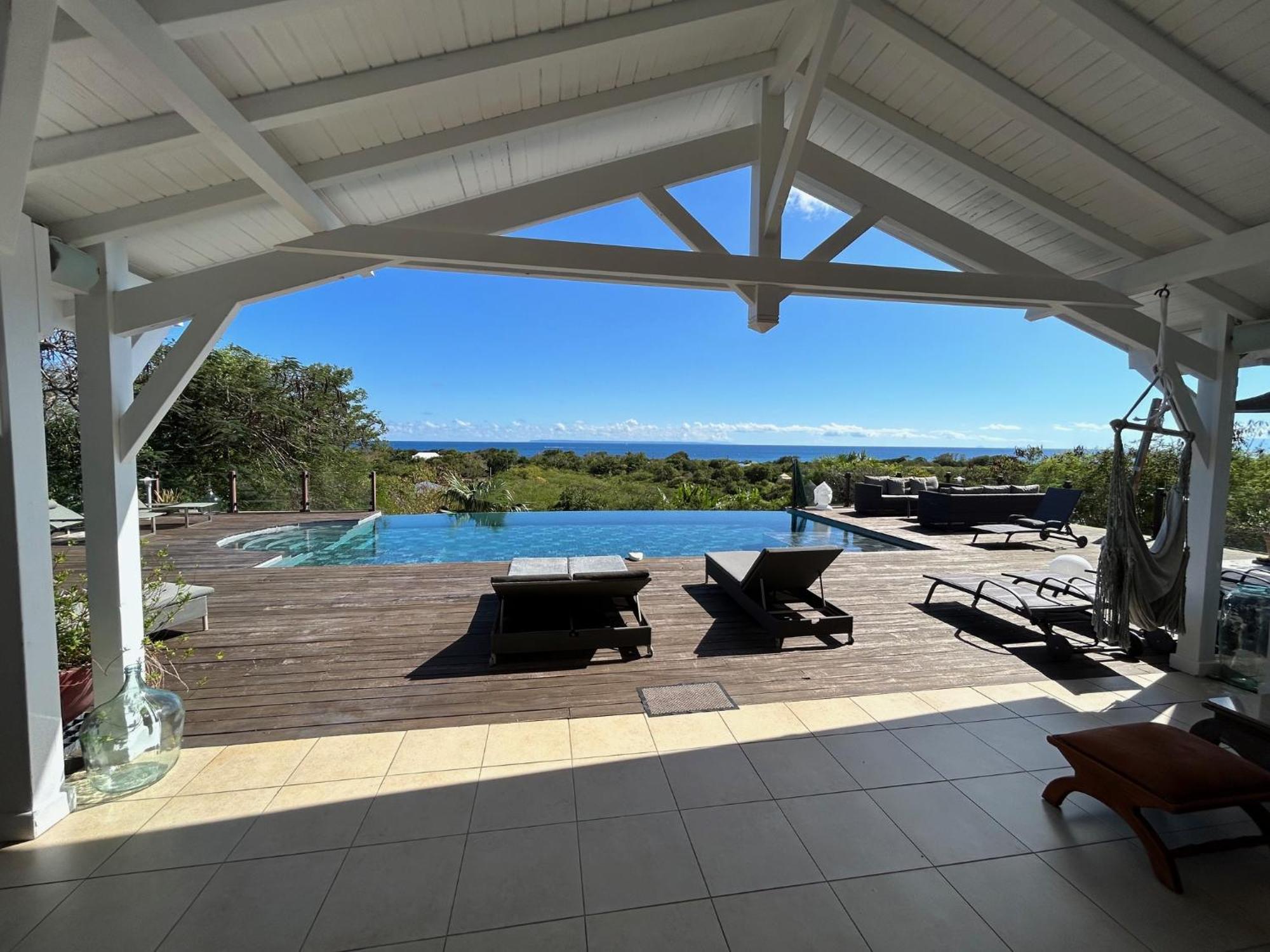 Villa Deluxe L'Hacienda Villa Vue Mer 180 Piscine Jacuzzi Proche Plage Marina Golf Pointe Des Chateaux Et Casino Jardin Clos Voyage Durable Saint-Francois  Exterior foto